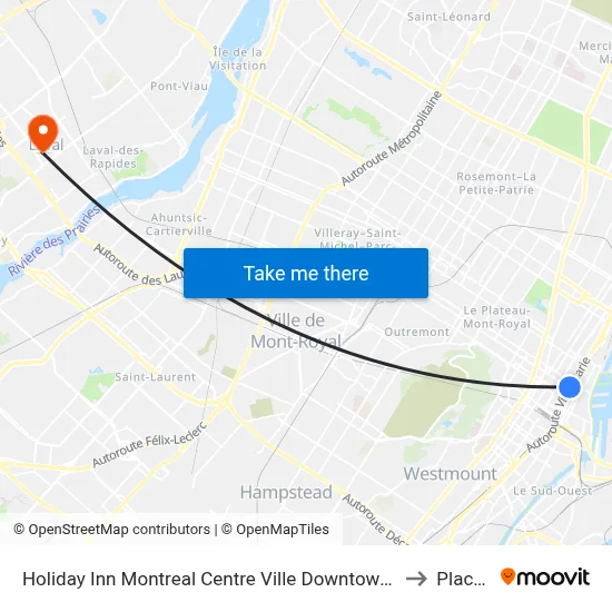 Holiday Inn Montreal Centre Ville Downtown an IHG Hotel Montréal to Place Bell map