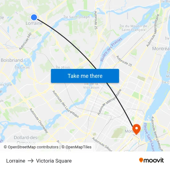 Lorraine to Victoria Square map