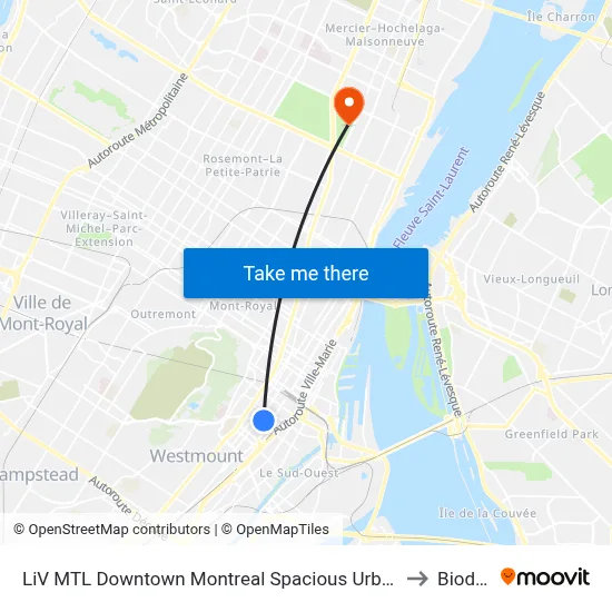 LiV MTL Downtown Montreal Spacious Urban Suites, Montréal to Biodome map