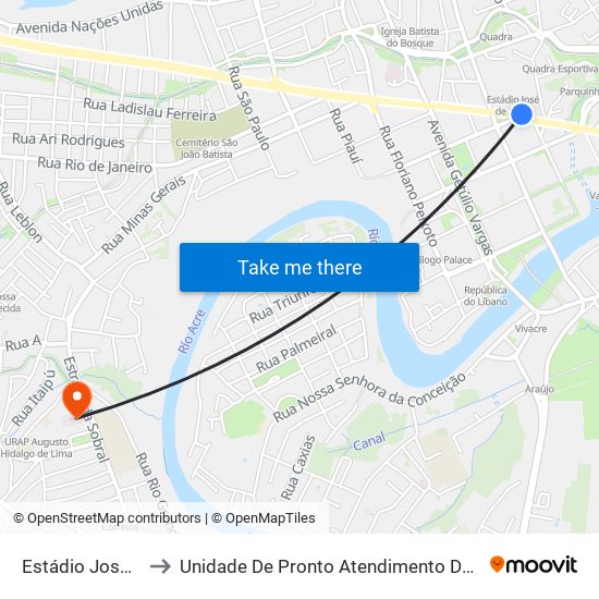 Estádio José De Melo to Unidade De Pronto Atendimento Da Sobral Franco Silva map