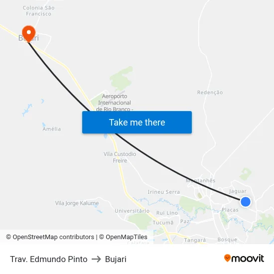 Trav. Edmundo Pinto to Bujari map