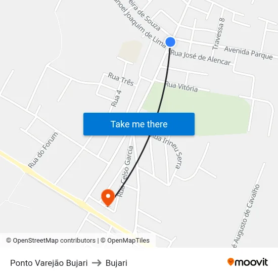 Ponto Varejão Bujari to Bujari map