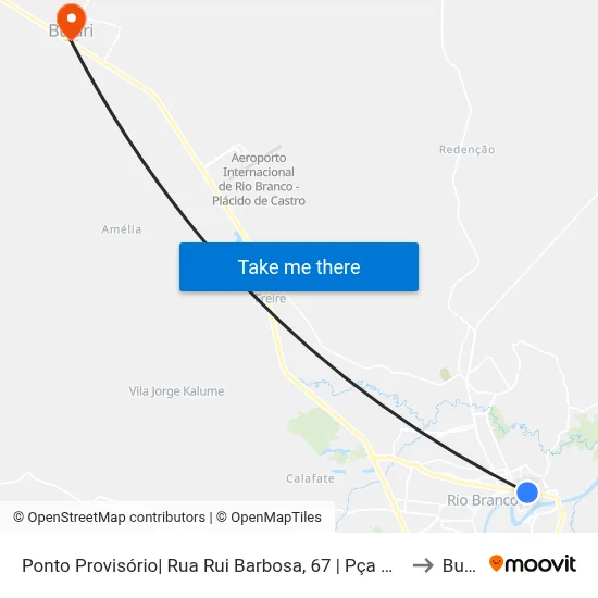 Ponto Provisório| Rua Rui Barbosa, 67 | Pça Oscar Ramos to Bujari map