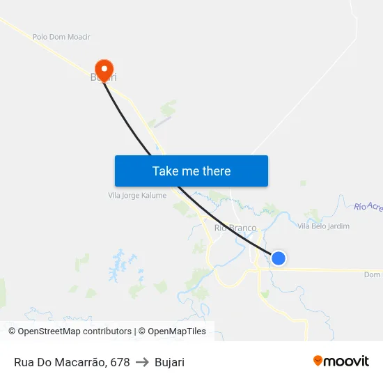 Rua Do Macarrão, 678 to Bujari map