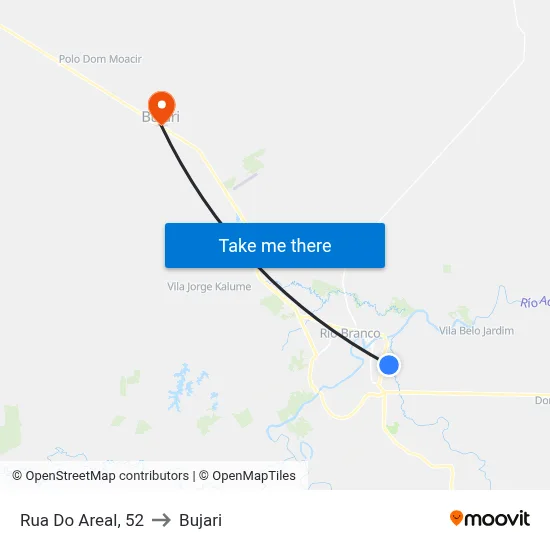 Rua Do Areal, 52 to Bujari map