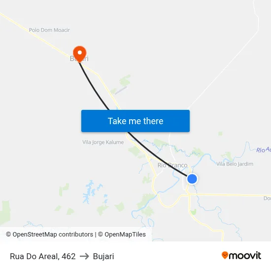 Rua Do Areal, 462 to Bujari map