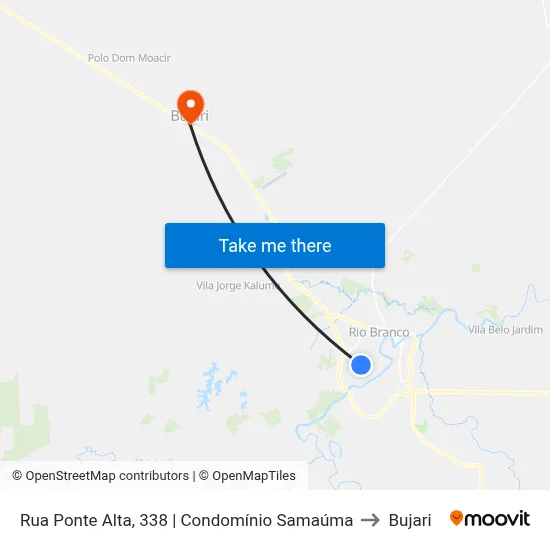 Rua Ponte Alta, 338 | Condomínio Samaúma to Bujari map