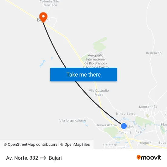 Av. Norte, 332 to Bujari map