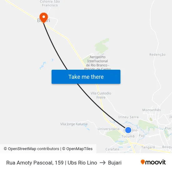 Rua Amoty Pascoal, 159 | Ubs Rio Lino to Bujari map