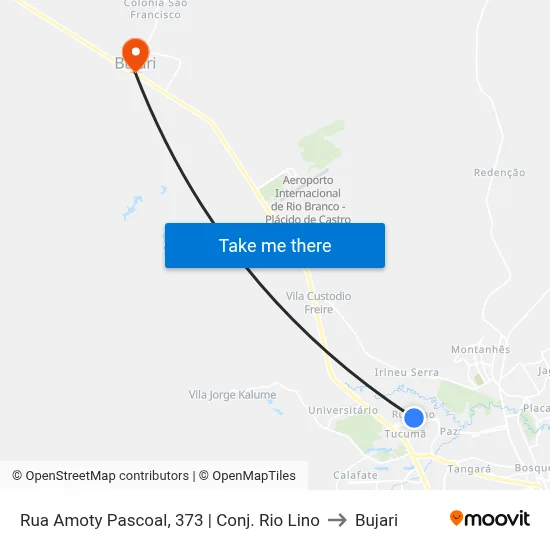 Rua Amoty Pascoal, 373 | Conj. Rio Lino to Bujari map