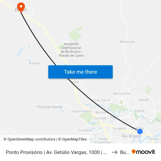 Ponto Provisório | Av. Getúlio Vargas, 1000 | Pq. Da Maternidade to Bujari map