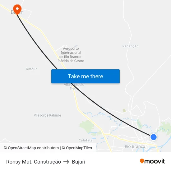 Ronsy Mat. Construção to Bujari map