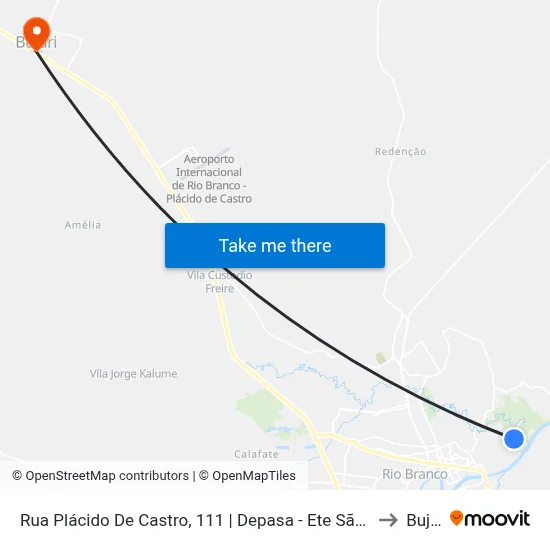 Rua Plácido De Castro, 111 | Depasa - Ete São Francisco to Bujari map