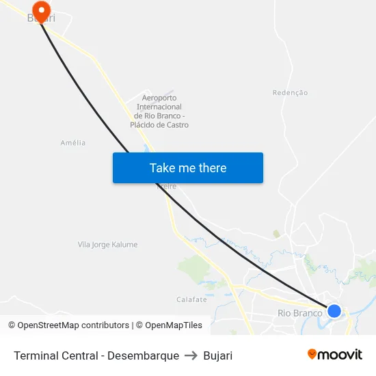 Terminal Central - Desembarque to Bujari map