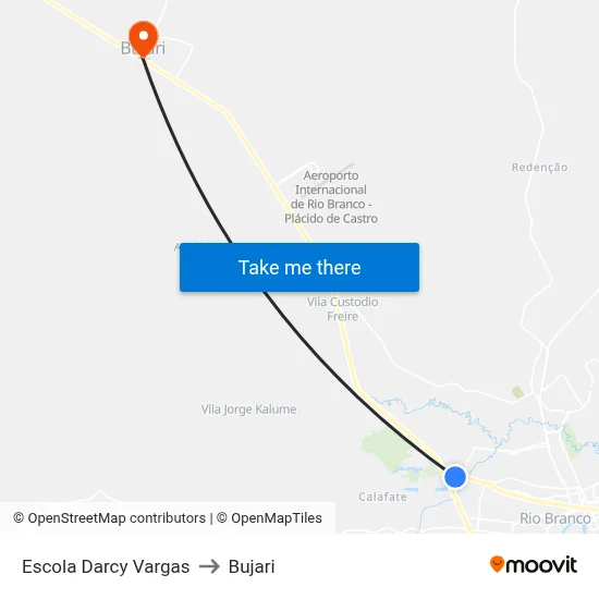 Escola Darcy Vargas to Bujari map