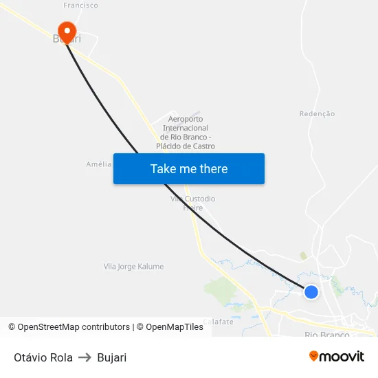 Otávio Rola to Bujari map