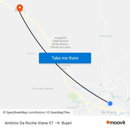 Antônio Da Rocha Viana 07 to Bujari map