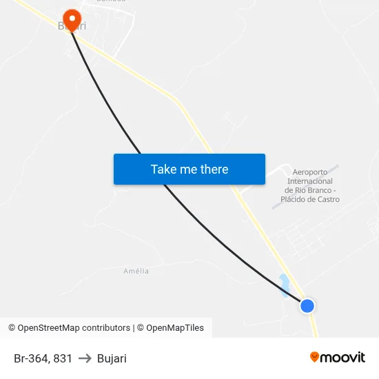 Br-364, 831 to Bujari map