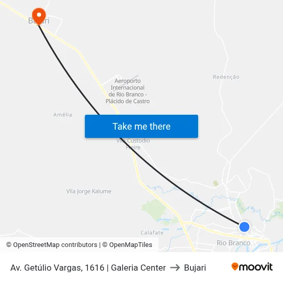 Av. Getúlio Vargas, 1616 | Galeria Center to Bujari map