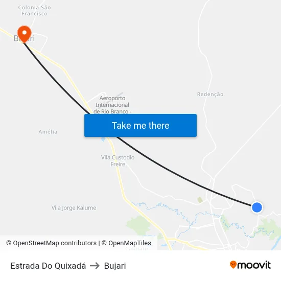 Estrada Do Quixadá to Bujari map