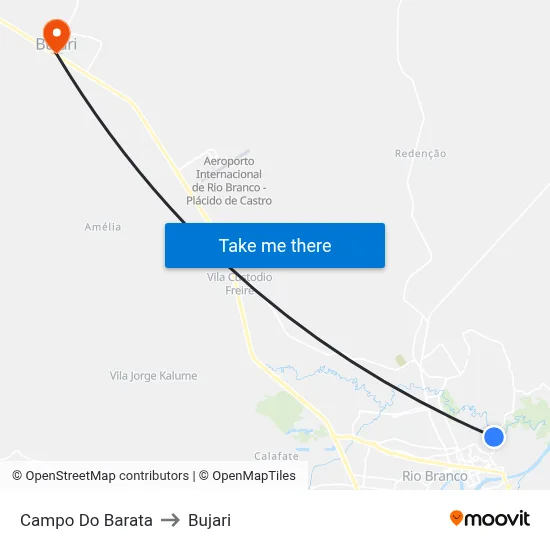 Campo Do Barata to Bujari map