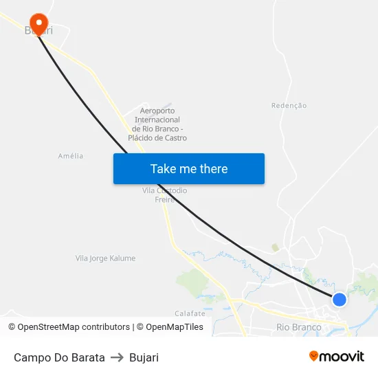 Campo Do Barata to Bujari map