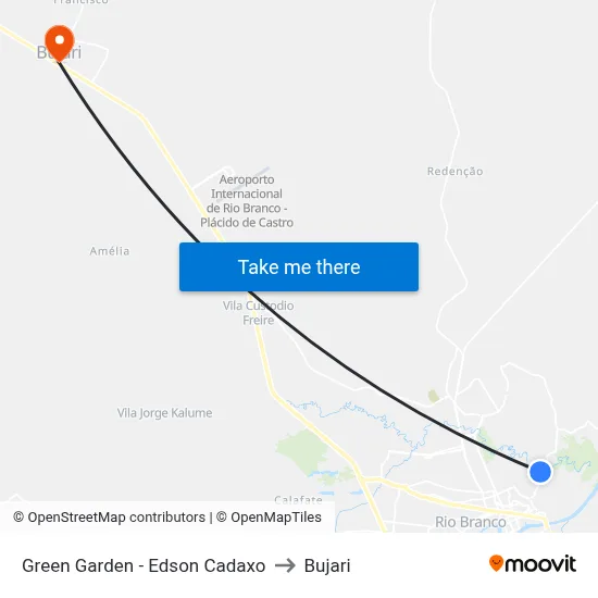 Green Garden - Edson Cadaxo to Bujari map