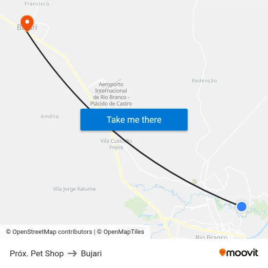 Próx. Pet Shop to Bujari map
