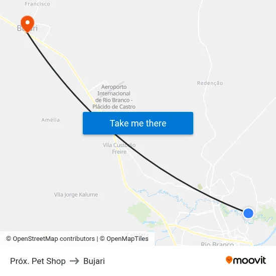 Próx. Pet Shop to Bujari map