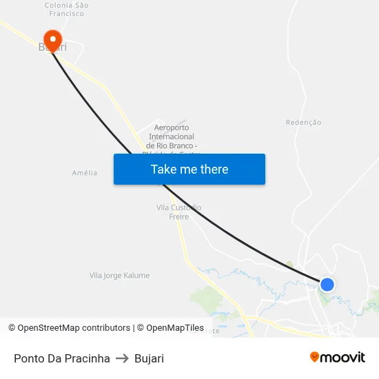 Ponto Da Pracinha to Bujari map