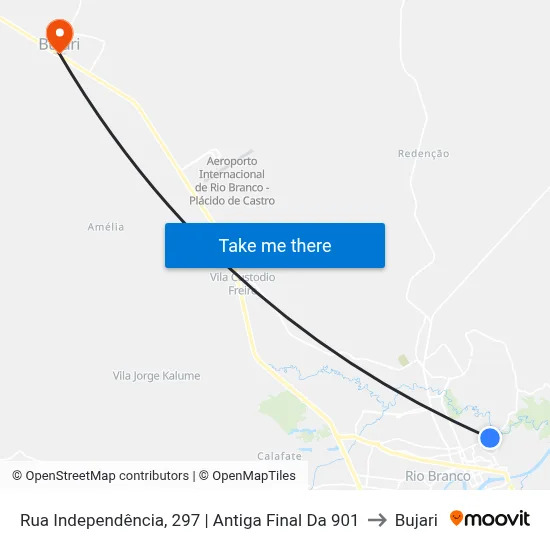 Rua Independência, 297 | Antiga Final Da 901 to Bujari map