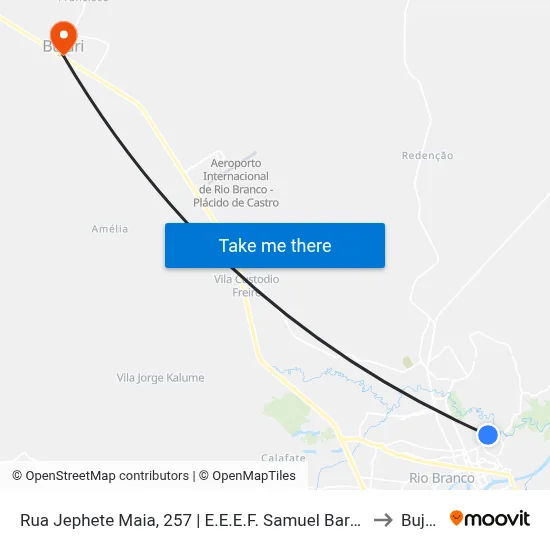 Rua Jephete Maia, 257 | E.E.E.F. Samuel Barreira to Bujari map
