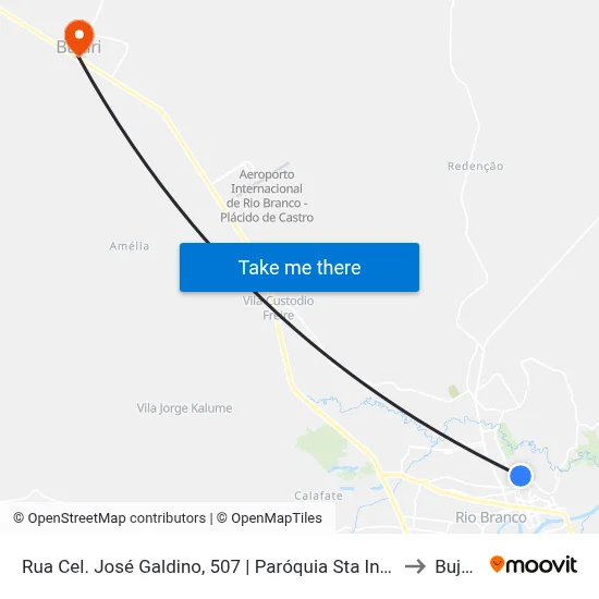 Rua Cel. José Galdino, 507 | Paróquia Sta Inês to Bujari map