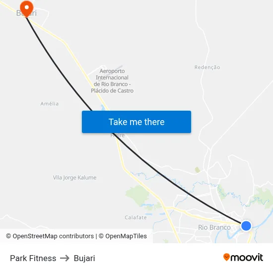 Park Fitness to Bujari map