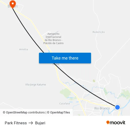 Park Fitness to Bujari map