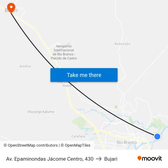 Av. Epaminondas Jácome Centro, 430 to Bujari map