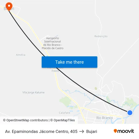 Av. Epaminondas Jácome Centro, 405 to Bujari map