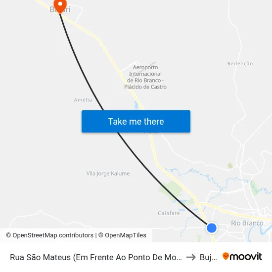 Rua São Mateus (Em Frente Ao Ponto De Moto Táxi) to Bujari map