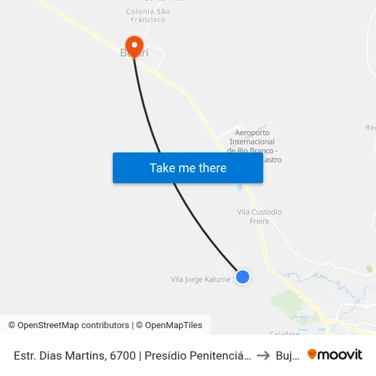 Estr. Dias Martins, 6700 | Presídio Penitenciário Fco to Bujari map
