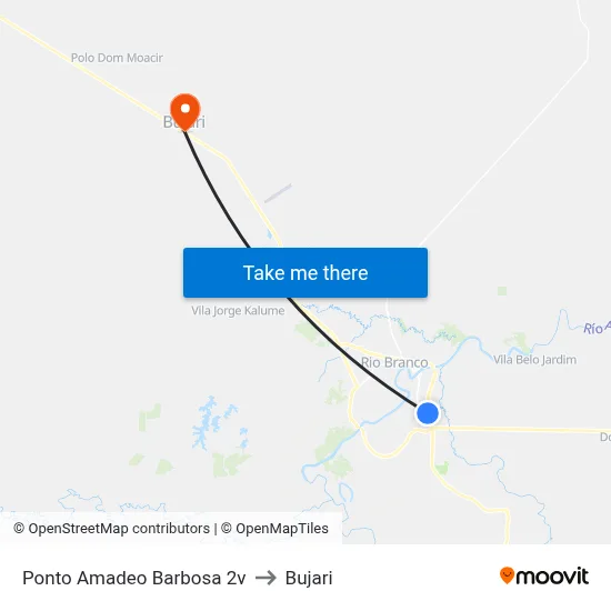 Ponto Amadeo Barbosa 2v to Bujari map