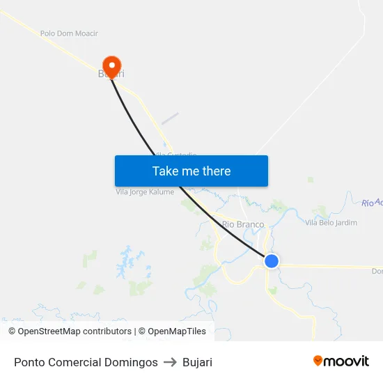 Ponto Comercial Domingos to Bujari map