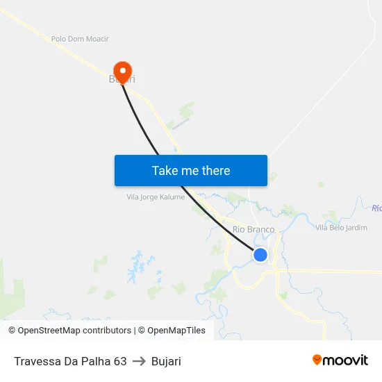 Travessa Da Palha 63 to Bujari map