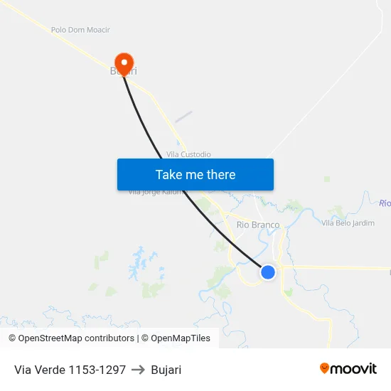 Via Verde 1153-1297 to Bujari map
