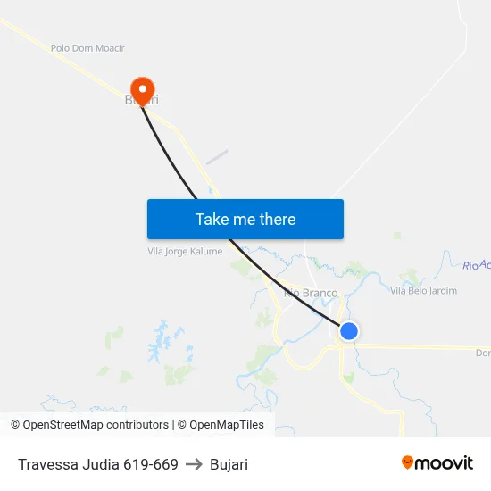 Travessa Judia 619-669 to Bujari map