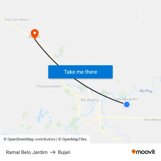 Ramal Belo Jardim to Bujari map