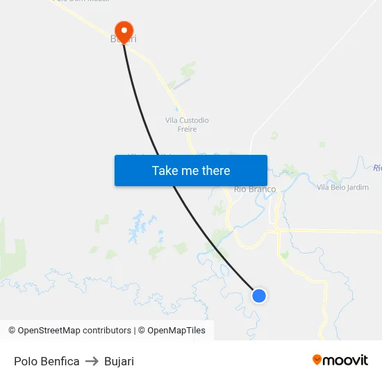 Polo Benfica to Bujari map