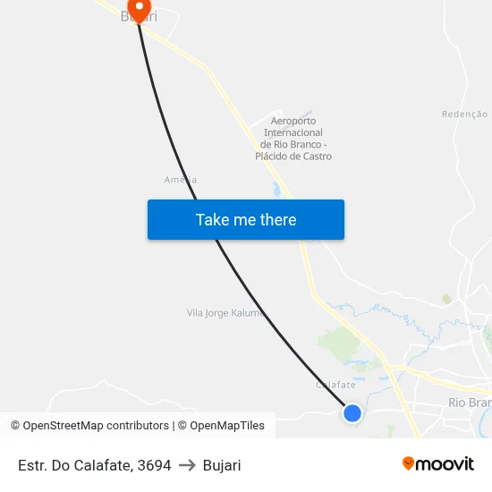 Estr. Do Calafate, 3694 to Bujari map