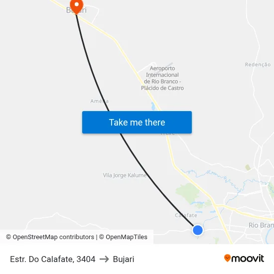 Estr. Do Calafate, 3404 to Bujari map