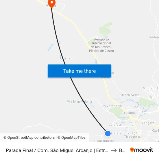 Parada Final / Com. São Miguel Arcanjo | Estrada Do Calafate, 5406 to Bujari map