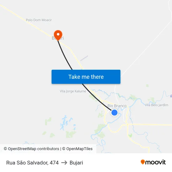 Rua São Salvador, 474 to Bujari map